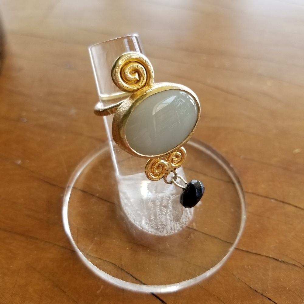 **SOLD** Moonstone and onyx ring